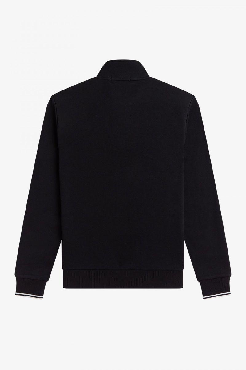 Black Fred Perry Half Zip Men's Sweatshirts | PH 1583LISH